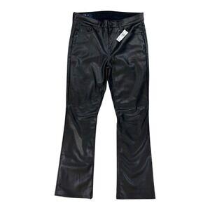 NEW Gap Faux Leather Pants 8/29R Black Baby Boot Bootcut Vegan Goth Streetwear